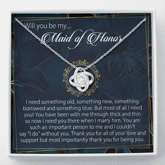 Will You Be My Maid Of Honor Necklace Gift, Maid Of Honor Gift Necklace,Maid Of Honor Wedding Gift Necklace,Maid Of Honor Love Knot Necklace - Thegiftio UK