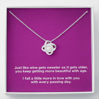 Wine Gets Sweeter With Age | Love Knot Necklace - Thegiftio UK