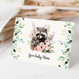 Animals Baby Shower Thank You Cards, Personalized Greenery Baby Shower | Mazezy