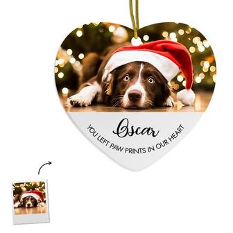 Personalized Paw Prints In Our Heart Ornament | Ceramic Ornament | Christmas Gift For Pet Lovers | Christmas Memorial Ornaments - Thegiftio UK