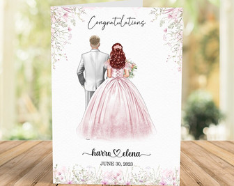 Congratulations Wedding Card, Personalised Wedding Card, Newly Married | Mazezy