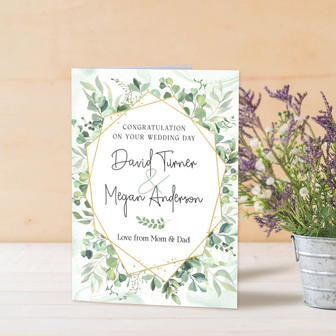 Custom Wedding Congratulations Greeting Card, Personalized Wedding Card | Mazezy