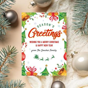 Family Holiday Card, Christmas Cards Personalized, Family Names Card | Mazezy