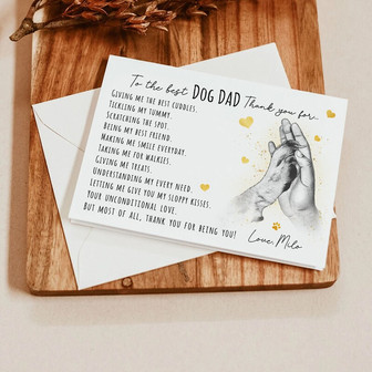Gift for Dad, Dog Dad Gifts, Card For Dog Dad, Personalised Dog Dad Card | Mazezy