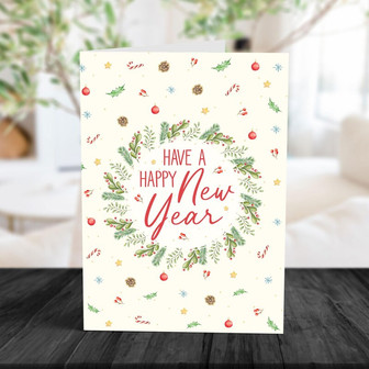 Happy New Year, New Years Card, Have a Happy New Year, Greeting Card | Mazezy