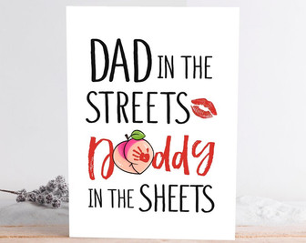 Naughty Card for Dad, Personalized Card for Daddy, Dad In The Streets | Mazezy
