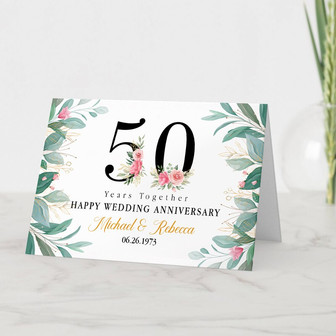 Personalised Anniversary Card Customized Happy Wedding Anniversary Gift | Mazezy