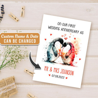 Personalised First Anniversary Card, Anniversary Gift For Wife Husband | Mazezy