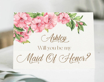 Personalized Bridesmaid Proposal Card, Maid of Honor Proposal Gifts | Mazezy