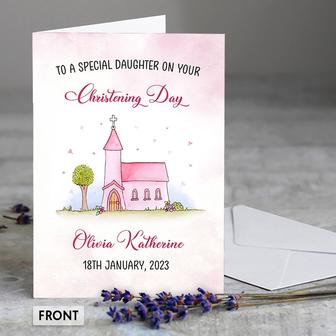 Personalized Christening Card To Special Goddaughter Greeting Card | Mazezy CA