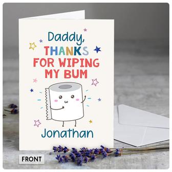 Personalized Father Day Card Funny Toilet Paper 5x7 Greeting Card | Mazezy