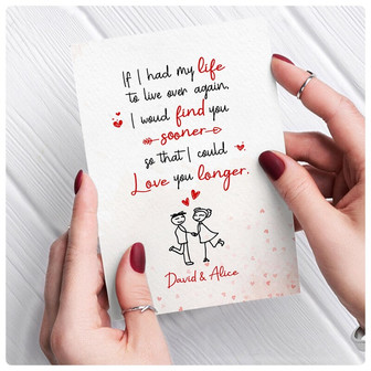 Personalized Valentine Card Lovely Couple Message Romantic Couple Gift | Mazezy