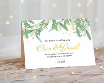 Personalized Wedding Card, Wedding Day Announcement Congratulation Card | Mazezy