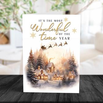 Winter Greeting Holiday Cards, It's the most Wonderful Time of the Year | Mazezy