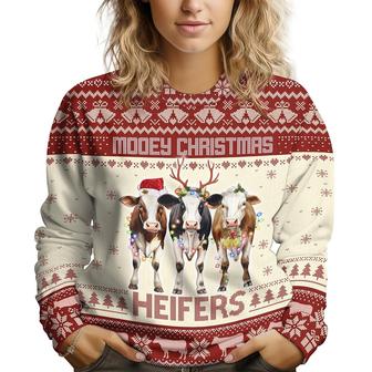 Cow Xmas 4 Gifts for Christmas, Funny Farm Animal Print Ugly Christmas Sweater for Men Women - Thegiftio UK