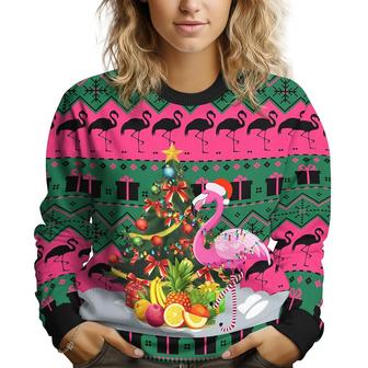 Flamingo Xmas 2 Gifts for Christmas, Animal Print Christmas Ugly Sweater for Men Women - Thegiftio UK