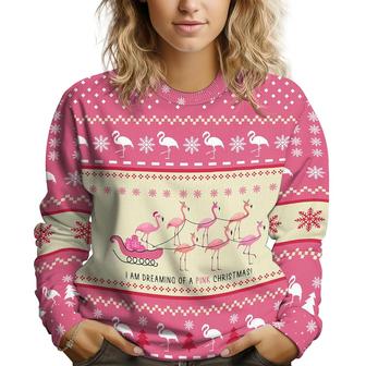 Flamingo Xmas Gifts for Christmas, Animal Print Christmas Ugly Sweater for Men Women - Thegiftio UK