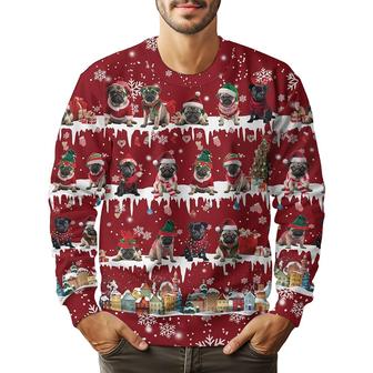 Pug Dog Xmas Gifts for Christmas, Dog Lover Ugly Christmas Sweater for Men Women - Thegiftio UK