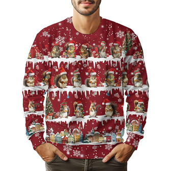 Squirrels Xmas Gifts for Christmas, Farm Animal Print Ugly Christmas Sweater for Men Women - Thegiftio UK