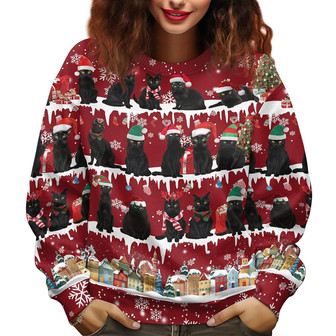 Black Cat Gifts for Christmas, Movie Ugly Christmas Sweater for Men Women - Thegiftio UK