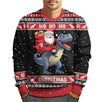 Dinosaur Movie Ugly Christmas Sweater for Men Women, Movie Character Crewneck Unisex Holiday Sweater - Thegiftio UK