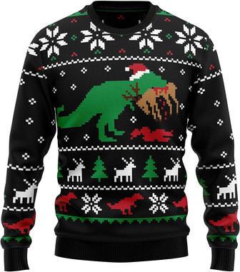 Dinosaur Unisex Ugly Christmas Sweater for Men , Ugly Christmas sweatshirt Funny - Thegiftio