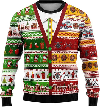 Firefighter, 01 Firefighter Christmas Sweaters for Women - Thegiftio UK