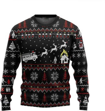 Firefighter, 09 Firefighter Christmas Sweaters for Women - Thegiftio UK