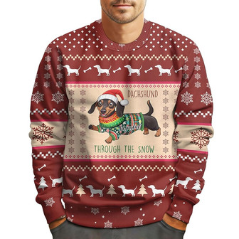 Funny Dachshund Gifts for Christmas, Movie Ugly Christmas Sweater for Men Women - Thegiftio UK