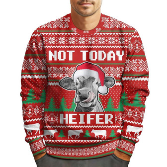 Heifer Movie Ugly Christmas Sweater for Men Women, Movie Character Crewneck Unisex Holiday Sweater - Thegiftio UK