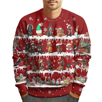 Pattern Dachshund Gifts for Christmas, Movie Ugly Christmas Sweater for Men Women - Thegiftio UK