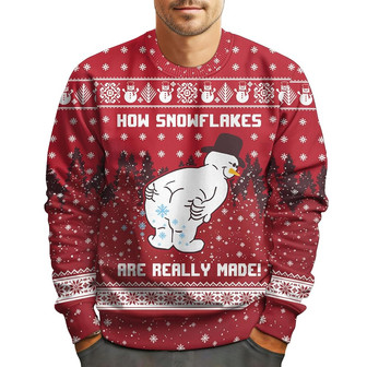 Snow Man Movie Ugly Christmas Sweater for Men Women, Movie Character Crewneck Unisex Holiday Sweater - Thegiftio UK
