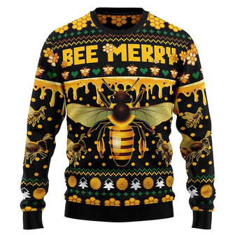 Bee Unisex Ugly Christmas Sweater , Funny Sweatshirt Long Sleeve Pullover - Thegiftio UK