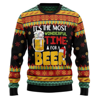 Beer Unisex Ugly Christmas Sweater , Funny Sweatshirt Long Sleeve Pullover - Thegiftio UK