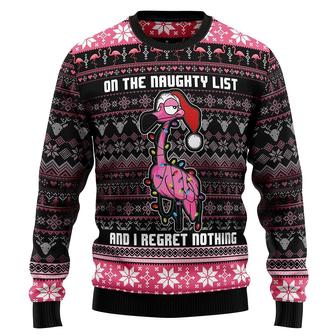 Flamingo Unisex Ugly Christmas Sweater , Funny Sweatshirt Long Sleeve Pullover - Thegiftio UK