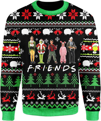 Friends Funny Printed Christmas Sweatshirt - Thegiftio UK