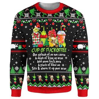 Grinchs Xmas Cup Funny Printed Christmas Sweatshirt - Thegiftio UK