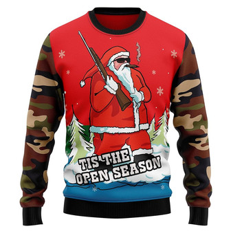 Hunting Unisex Ugly Christmas Sweater , Funny Sweatshirt Long Sleeve Pullover - Thegiftio UK