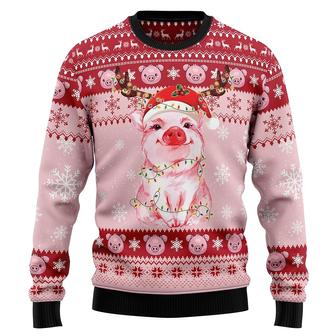 Pig Unisex Ugly Christmas Sweater for Men & Women , 3D Plus Size Xmas Pullover Sweashirt for Men - Thegiftio UK
