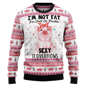 Pig Unisex Ugly Christmas Sweater , Funny Sweatshirt Long Sleeve Pullover - Thegiftio UK