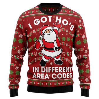 Santa Unisex Ugly Christmas Sweater , Funny Sweatshirt Long Sleeve Pullover - Thegiftio UK
