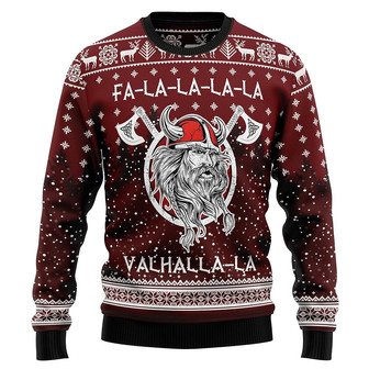 Viking Unisex Ugly Christmas Sweater for Men & Women , 3D Plus Size Xmas Pullover Sweashirt for Men - Thegiftio