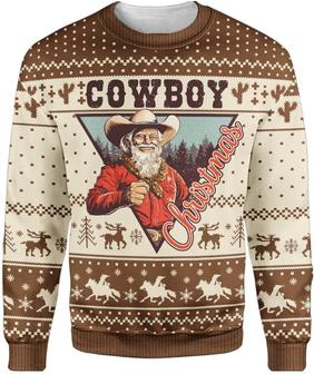 Western Cowboy Funny Printed Christmas Sweatshirt - Thegiftio UK