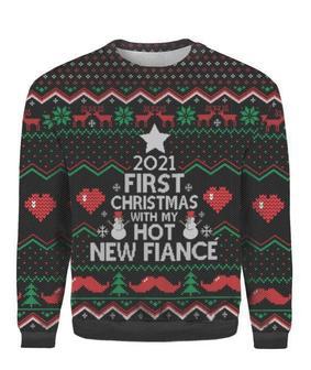 2021 First Christmas With My New Fiance Ugly Christmas Sweater | Favorety