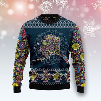 Alaska Blue Mandala Ugly Christmas Sweater | Favorety