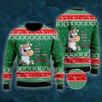 All I Want For Christmas Is A Unicorn Ugly Christmas Sweater | Favorety CA