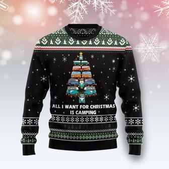 All I Want For Christmas Is Camping Ugly Christmas Sweater | Favorety DE