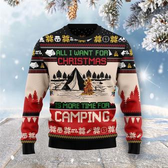 All I Want For Christmas Is More Time For Camping Ugly Christmas Sweater | Favorety UK