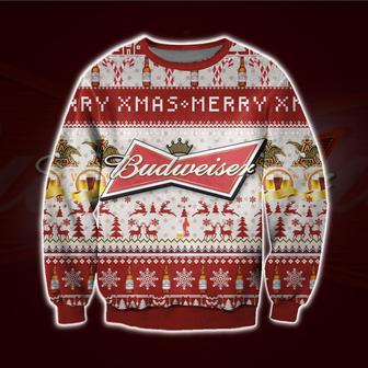 All Over Print Budweiser Beer Ugly Christmas Sweater | Favorety CA