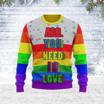 All You Need Is Love LGBT Ugly Christmas Sweater | Favorety